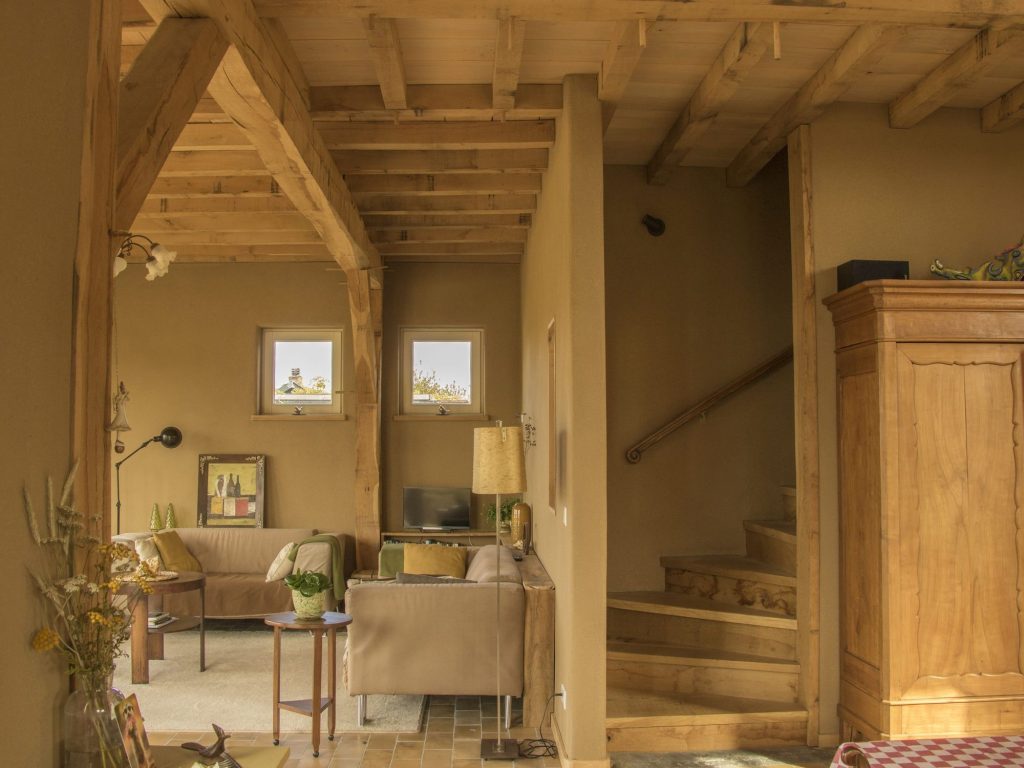 Interieur met eiken balken