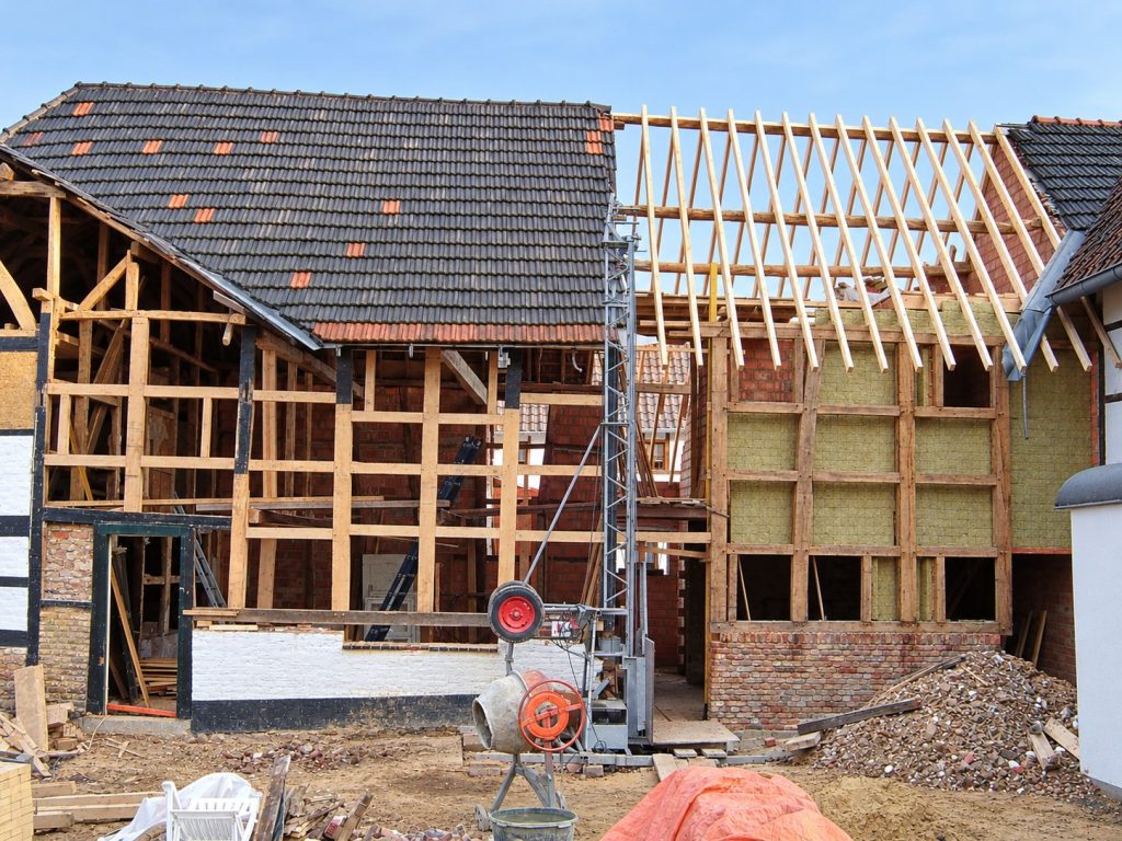 Vakwerkpand tijdens de renovatie